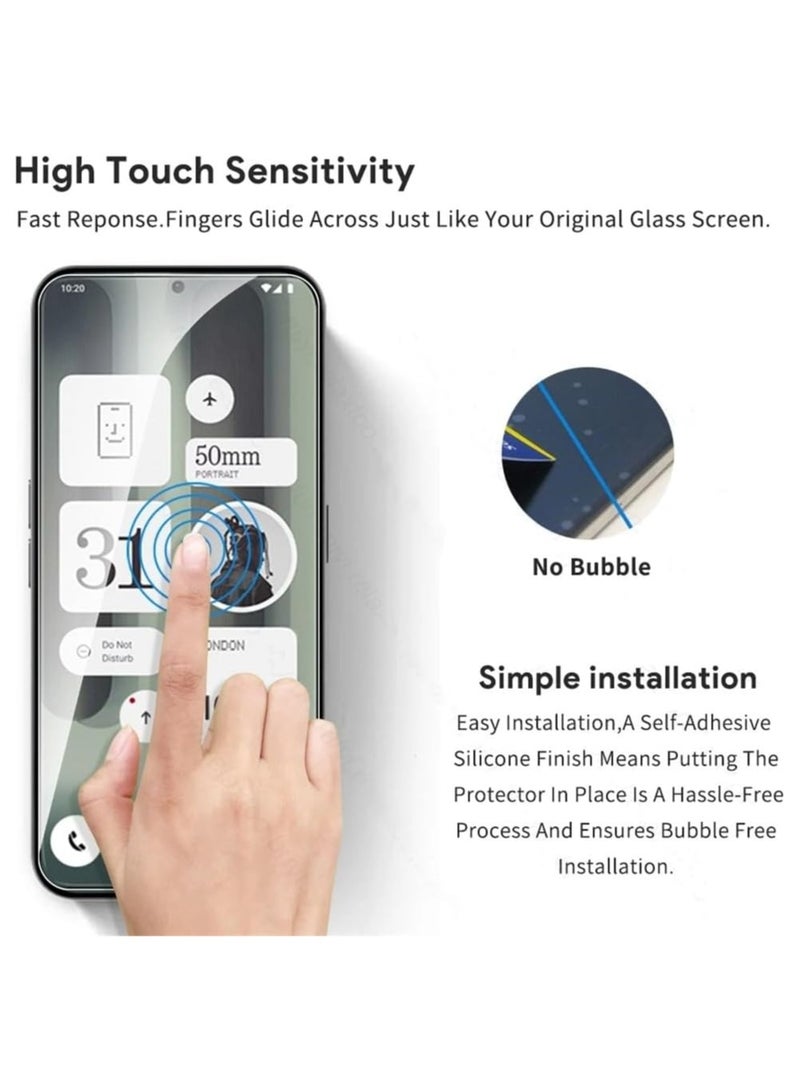 Tempered Glass Compatible with Nothing Phone (2a) Plus 2024, 【2 Pack】 Screen Protector and 【2 Pack】 Camera Lens Protector, HD Transparent, Ultra-thin, 9H Hardness Bubble-Free - Image 4